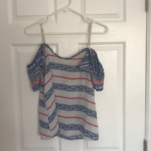 An off the shoulder shirt